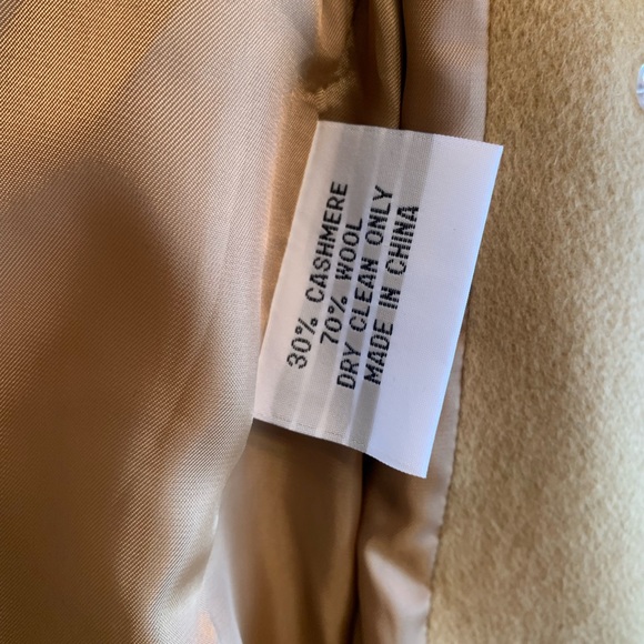 Cashmere Boutique Tan Pea Coat, Size 4 - Picture 7 of 7